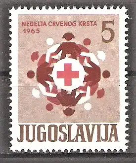Briefmarke Jugoslawien Zwangszuschlagsmarke Mi.Nr. 31 ** Rotes Kreuz 1965