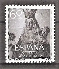 Briefmarke Spanien Mi.Nr. 1033 ** Marianisches Jahr 1954 / „Unsere liebe Frau von Covadonga“, Asturien