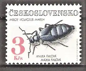 Briefmarke Tschechoslowakei Mi.Nr. 3124 ** Violetter Maiwurmkäfer (Meloe violaceus)