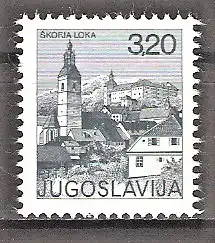 Briefmarke Jugoslawien Mi.Nr. 1597 x ** Freimarke Sehenswürdigkeiten 1975 / Škofja Loka