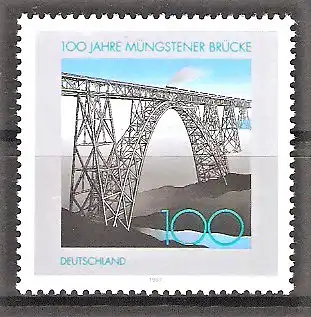 Briefmarke BRD Mi.Nr. 1931 ** Müngstener Brücke 1997 / Höchste Eisenbahnbrücke Deutschlands