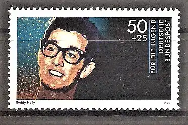 Briefmarke BRD Mi.Nr. 1360 ** Jugend 1988 / Idole der Rock- und Popmusik - Buddy Holly