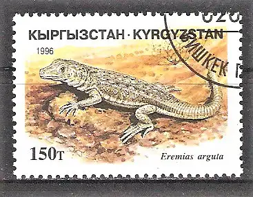 Briefmarke Kirgisistan Mi.Nr. 111 o Reptilien 1996 / Steppenrenner (Eremias arguta)