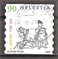 Briefmarke Schweiz Mi.Nr. 1676 o 200. Geburtstag von Rodolphe Töpffer 1999 / Zeichner