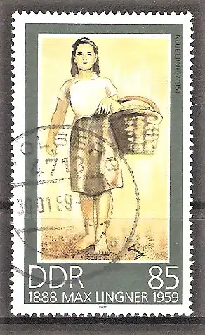 Briefmarke DDR Mi.Nr. 3212 o Vollstempel Stolberg / Max Lingner 1988