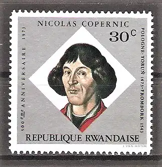 Briefmarke Ruanda Mi.Nr. 613 A ** 500. Geburtstag von Nikolaus Kopernikus 1973