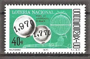 Briefmarke Mexiko Mi.Nr. 1344 ** 200 Jahre National-Lotterie 1971 / Ziehungstrommel