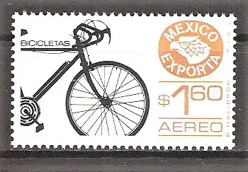 Briefmarke Mexiko Mi.Nr. 1505 ** Mexiko exportiert 1975 / Fahrrad