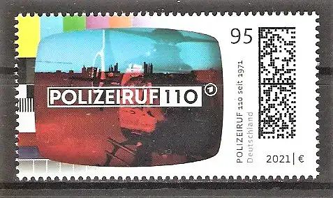 Briefmarke BRD Mi.Nr. 3638 ** Deutsche Fernsehlegenden 2021 - "Polizeiruf 110"