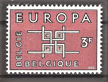 Briefmarke Belgien Mi.Nr. 1320 ** Europa CEPT 1963 / Buchstaben „CEPT“ in Ornament