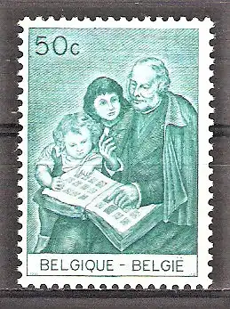 Briefmarke Belgien Mi.Nr. 1384 ** Jugendphilatelie 1965 / Sir Rowland Hill mit Kindern und Briefmarkenalbum