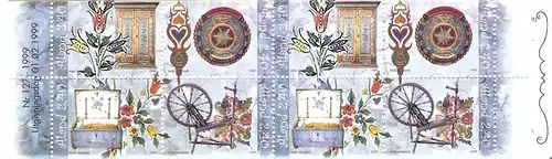 Briefmarke Aland Mi.Nr. 149-152 ** 2 x in MARKENHEFTCHEN 7 Volkskunst 1999 / Möbelmalerei / 2 x Kompletter Zusammendruck-Satz !