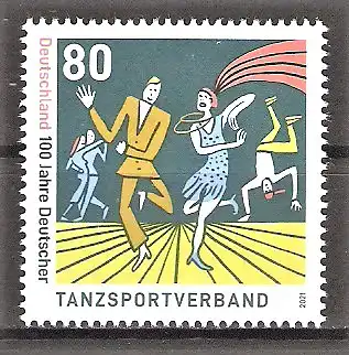 Briefmarke BRD Mi.Nr. 3639 ** 100 Jahre Deutscher Tanzsportverband 2021 / Tango, Charleston, Breakdance