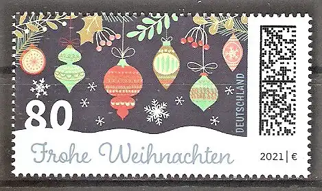 Briefmarke BRD Mi.Nr. 3640 ** Frohe Weihnachten 2021 / Böhmische Christbaumkugeln