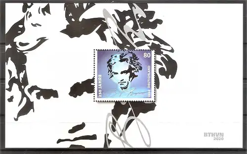 Briefmarke BRD Mi.Nr. 3513 ** / Block 85 ** 250. Geburtstag von Ludwig van Beethoven 2020 / Deutscher Komponist