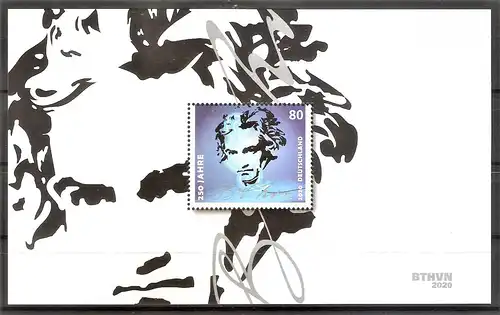 Briefmarke BRD Mi.Nr. 3513 ** / Block 85 ** 250. Geburtstag von Ludwig van Beethoven 2020 / Deutscher Komponist
