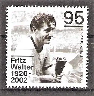 Briefmarke BRD Mi.Nr. 3568 ** 100. Geburtstag von Fritz Walter 2020 / Fussballspieler