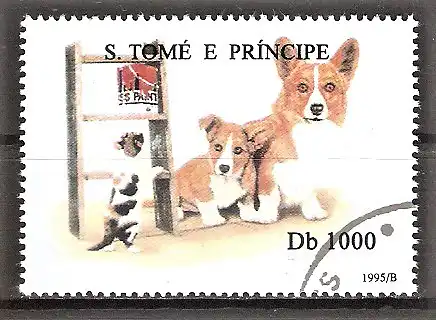 Briefmarke São Tomé und Príncipe Mi.Nr. 1585 o Welsh Corgi
