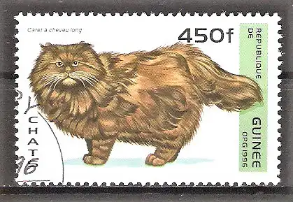 Briefmarke Guinea Mi.Nr. 1607 o Katzen 1996 / Perserkatze Red Tabby