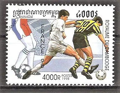 Briefmarke Kambodscha Mi.Nr. 1791 o Fussball-Weltmeisterschaft Frankreich 1998
