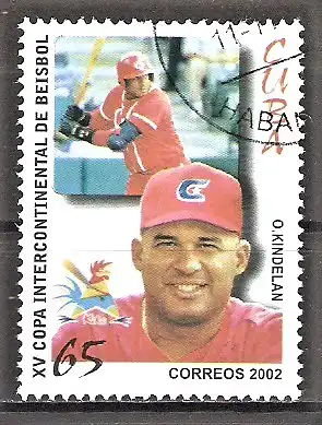 Briefmarke Cuba Mi.Nr. 4470 o 15. Interkontinentale Baseballmeisterschaft 2003 / Nationalspieler Orestes Kindelan