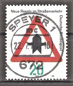 Briefmarke BRD Mi.Nr. 666 o VOLLSTEMPEL SPEYER ! Neue Regeln im Straßenverkehr 1971 / Vorfahrt