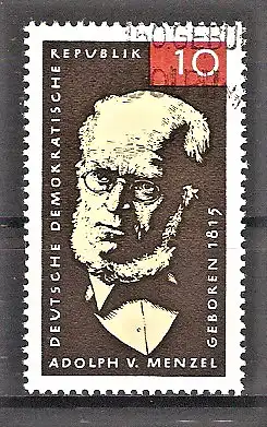 Briefmarke DDR Mi.Nr. 1146 o Adolph von Menzel 1965 / Maler und Grafiker