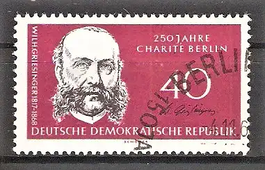 Briefmarke DDR Mi.Nr. 799 o 250 Jahre Charité in Berlin 1960 / Wilhelm Griesinger (Psychiater und Internist)