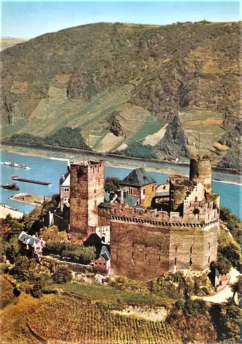 Ansichtskarte Deutschland - Oberwesel am Rhein / Burg Schönburg (1536)