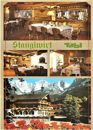 Ansichtskarte Österreich - Going am Wilden Kaiser - Tirol / "Kuhstall-Stube" Gasthof Stanglwirt (1550)