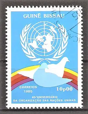 Briefmarke Guinea-Bissau Mi.Nr. 879 o 40 Jahre Vereinte Nationen 1985