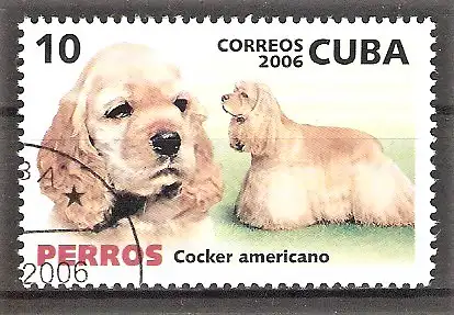 Briefmarke Cuba Mi.Nr. 4829 o Hunderassen 2006 / Amerikanischer Cockerspaniel