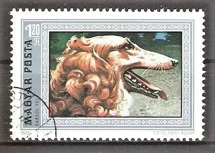 Briefmarke Ungarn Mi.Nr. 2745 A o Windhunde 1972 / Barsoi