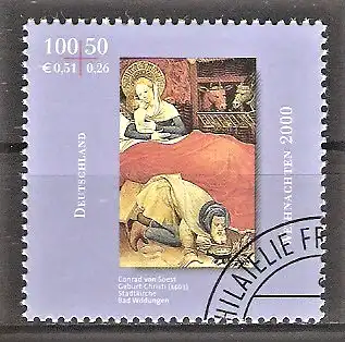 Briefmarke BRD Mi.Nr. 2151 o Weihnachten 2000 / "Christi Geburt" Gemälde von Conrad von Soest