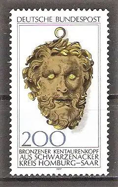 Briefmarke BRD Mi.Nr. 945 ** Archäologisches Kulturgut 1977 / Bronzener Kentaurenkopf aus Schwarzenacker