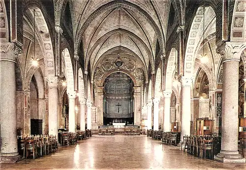 Ansichtskarte Italien - Mailand / Dominikanerkirche Santa Maria delle Grazie - Innenansicht (1573)