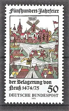 Briefmarke BRD Mi.Nr. 843 ** 500. Jahrestag der Belagerung der Stadt Neuss durch Karl den Kühnen 1975