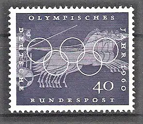 Briefmarke BRD Mi.Nr. 335 ** Olympische Sommerspiele Rom 1960 / Wagenrennen