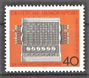 Briefmarke BRD Mi.Nr. 778 ** 350 Jahre Rechenmaschine 1973 / Rechenmaschine von Wilhelm Schickard