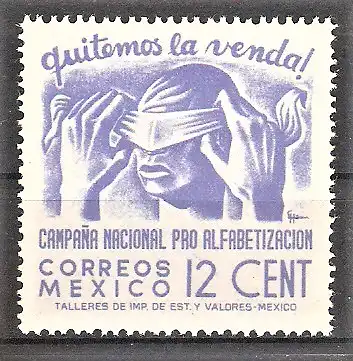 Briefmarke Mexiko Mi.Nr. 889 ** Volksbildung 1945 / Abnahme einer Blindenbinde