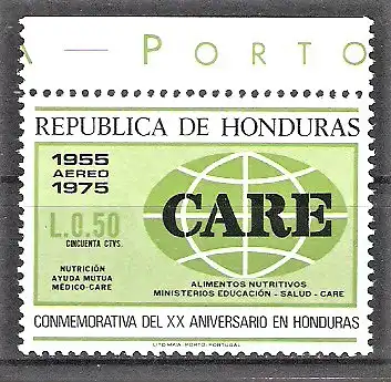 Briefmarke Honduras Mi.Nr. 866 ** Oberrand - 20 Jahre CARE-Hilfsorganisation in Honduras 1976