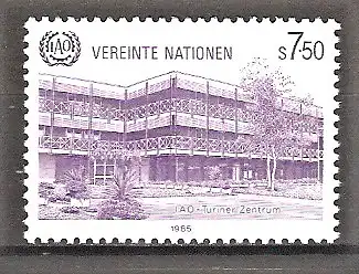 Briefmarke UNO-Wien Mi.Nr. 47 ** 20 Jahre Turiner Zentrum der Internationalen Arbeitsorganisation (ILO) 1985 / U-Thant-Pavillon