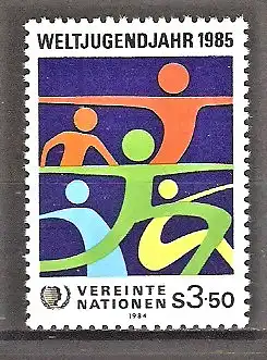 Briefmarke UNO-Wien Mi.Nr. 45 ** Internationales Jahr der Jugend 1984