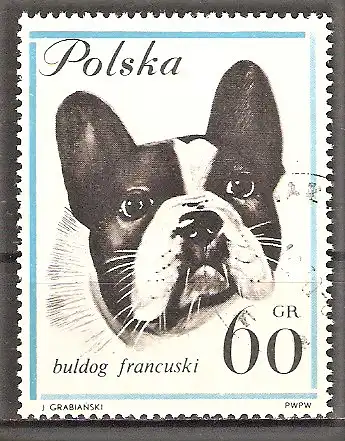 Briefmarke Polen Mi.Nr. 1378 o Französische Bulldogge