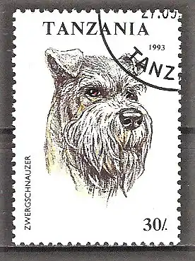 Briefmarke Tanzania Mi.Nr. 1600 o Zwergschnauzer