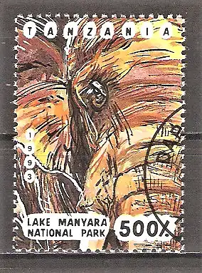 Briefmarke Tanzania Mi.Nr. 1614 o Nationalparks 1993 / Elefant