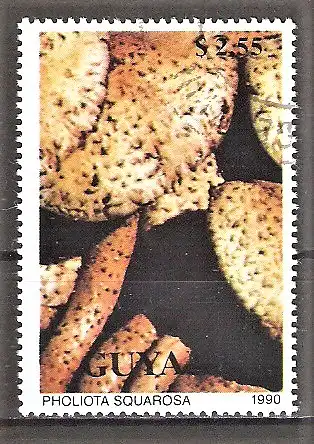 Briefmarke Guyana Mi.Nr. 3290 o Pilze 1990 / Sparriger Schüppling - Pholiota squarosa