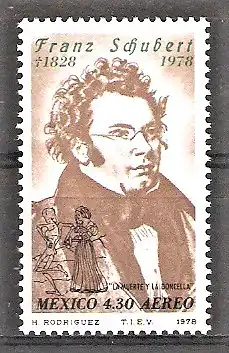 Briefmarke Mexiko Mi.Nr. 1613 ** 150. Todestag von Franz Schubert 1978 / Komponist