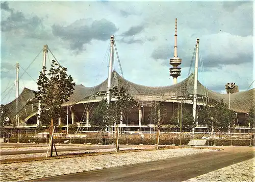 Ansichtskarte Deutschland - München / Olympiastadion München mit Olympia-Turm 1972 (1584)