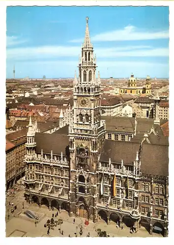 Ansichtskarte Deutschland - München / Marienplatz mit Rathaus (1592)